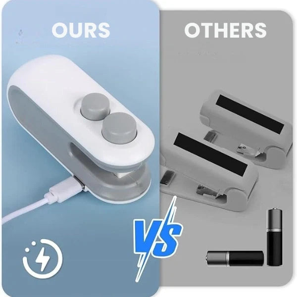 Portable Mini Sealing Machine 2 in 1 USB Rechargeable Magnetic Heat Sealing and Cutting Bag Seale