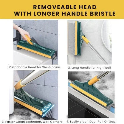2 in 1 Floor Scrub Cleaning Brush Wiper