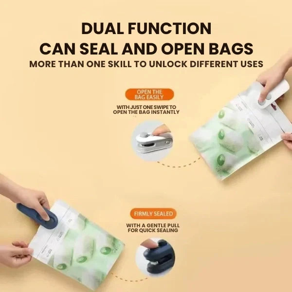 Portable Mini Sealing Machine 2 in 1 USB Rechargeable Magnetic Heat Sealing and Cutting Bag Seale