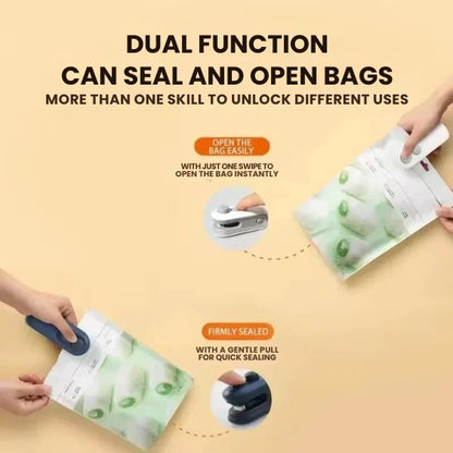 Portable Mini Sealing Machine 2 in 1 USB Rechargeable Magnetic Heat Sealing and Cutting Bag Seale
