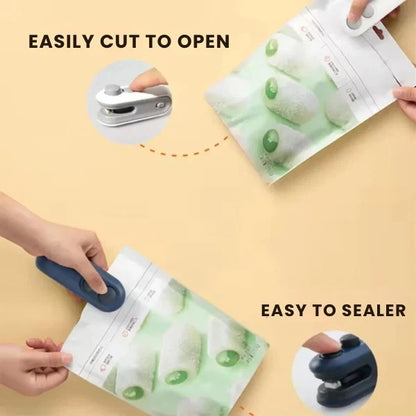 Portable Mini Sealing Machine 2 in 1 USB Rechargeable Magnetic Heat Sealing and Cutting Bag Seale