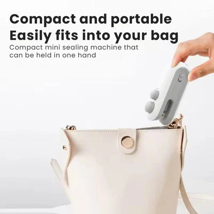Portable Mini Sealing Machine 2 in 1 USB Rechargeable Magnetic Heat Sealing and Cutting Bag Seale