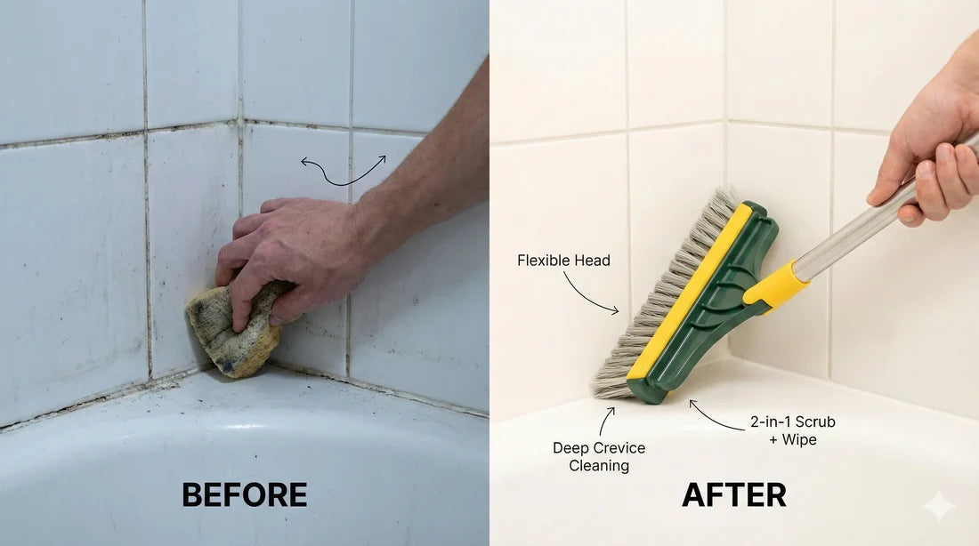 2 in 1 Floor Scrub Cleaning Brush Wiper