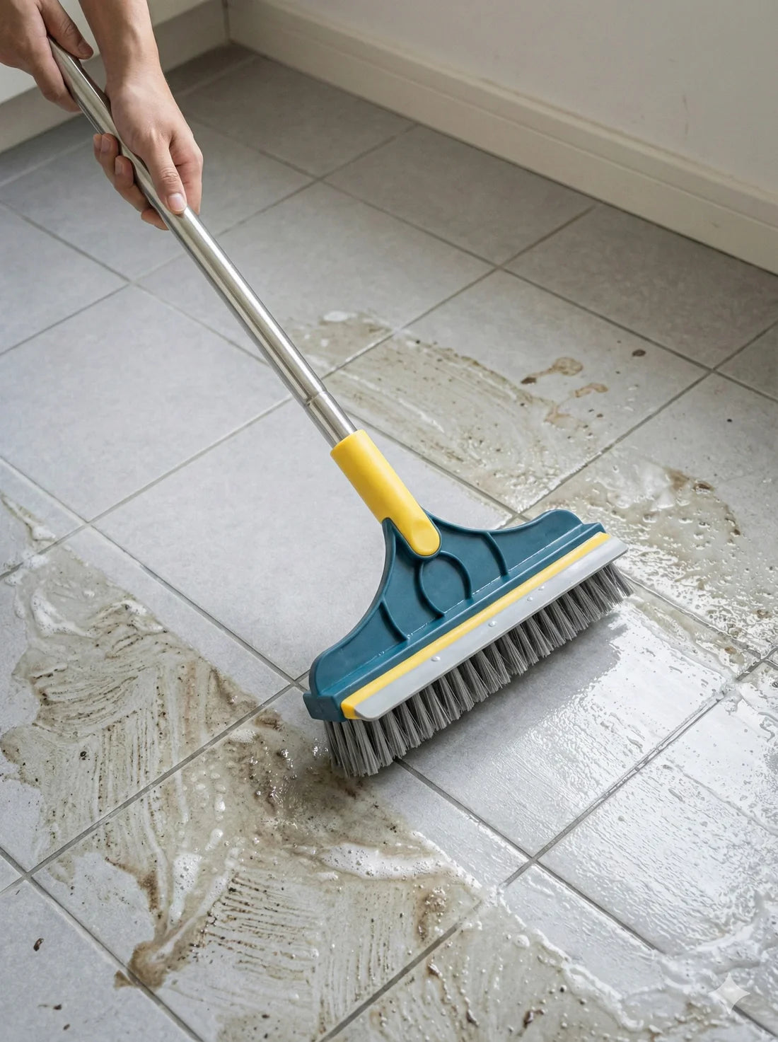 2 in 1 Floor Scrub Cleaning Brush Wiper